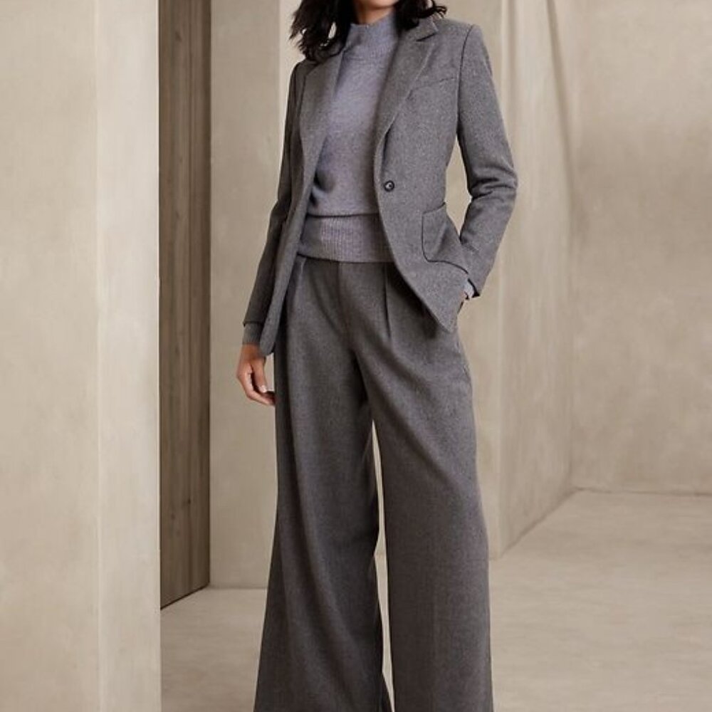 NWT Banana Republic Factory Herringbone Wool Blazer, 8P